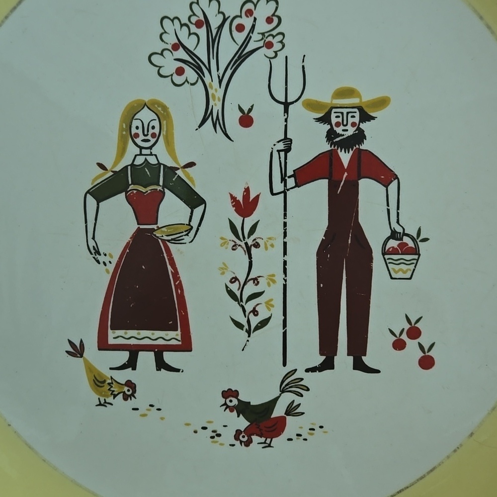 Vintage Rhythm by Homer Laughlin Farmer's Wife 10" Dinner Plates E60N5 5 Plates - Picture 2 of 14